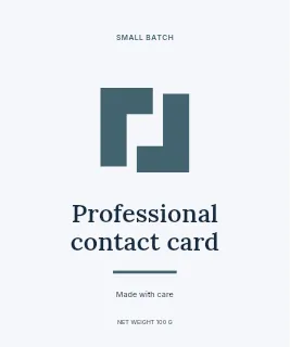Professional contact card label template · Artisan label
