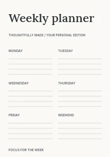 Daily Priorities planner template · Structured planners