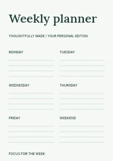 Movement & Rest planner template · Structured planners