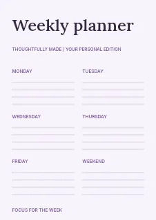 Project Steps planner template · Structured planners