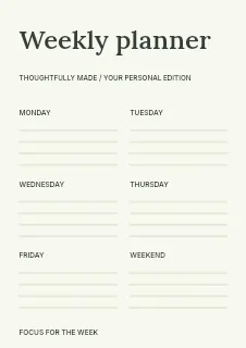 Community repair workshop planner template · Structured planners