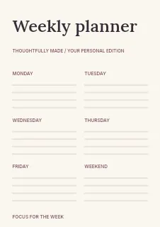Creative writing workshop planner template · Structured planners