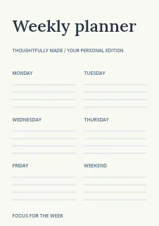 Study planning session planner template · Structured planners