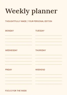Weekend brunch gathering planner template · Structured planners