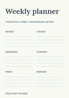 Reading Journal planner template · Structured planners