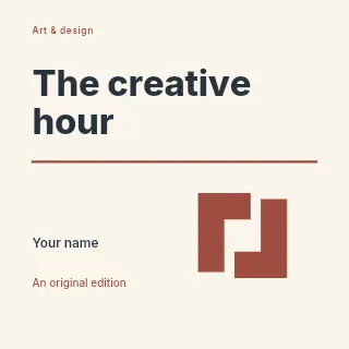 The Creative Hour podcast cover template · Typography & ornament