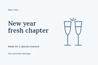 New Year fresh chapter postcard template · Horizontal photo dialogue
