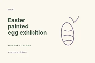 Easter painted egg exhibition postcard template · Horizontal photo dialogue