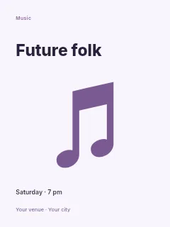 Future Folk poster template · Fine-line cover