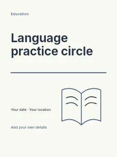 Language practice circle poster template · Typography & ornament
