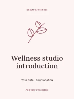 Wellness studio introduction poster template · Illustrated folio