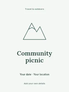Spring Community Picnic poster template · Illustrated folio