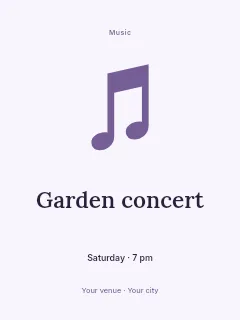 Summer Garden Concert poster template · Illustrated folio