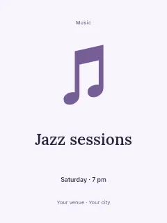 Summer Jazz Sessions poster template · Illustrated folio