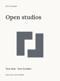 Sunday Open Studios poster template · Fine-line cover