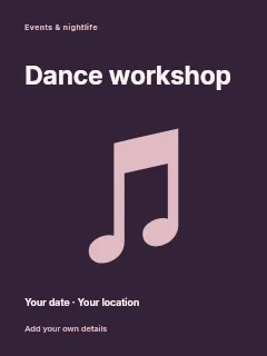 Weekend Dance Workshop poster template · Fine-line cover