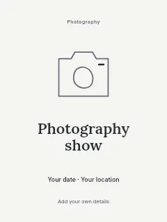 Weekend Photography Show poster template · Illustrated folio