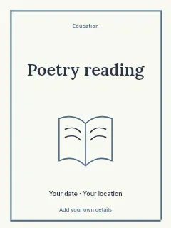 Winter Poetry Reading poster template · Framed editorial