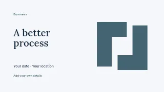 A Better Process presentation cover template · Horizontal photo dialogue