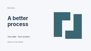 A Better Process presentation cover template · Horizontal photo dialogue