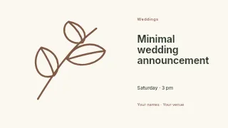 Minimal wedding announcement presentation cover template · Horizontal photo dialogue