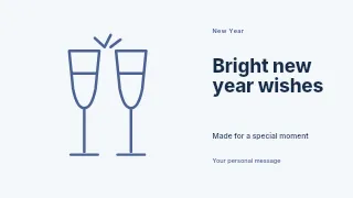 Bright New Year wishes presentation cover template · Horizontal photo dialogue