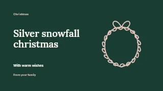 Silver snowfall Christmas presentation cover template · Horizontal photo dialogue