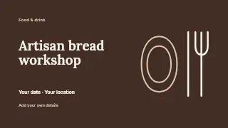 Artisan bread workshop presentation cover template · Horizontal photo dialogue