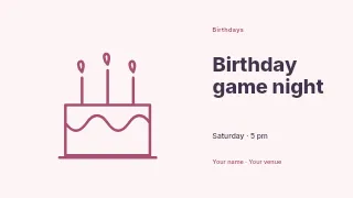 Birthday game night presentation cover template · Horizontal photo dialogue