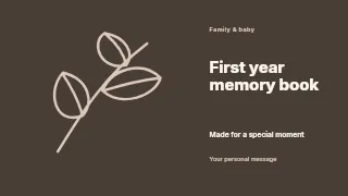 First year memory book presentation cover template · Horizontal photo dialogue