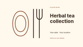 Herbal tea collection presentation cover template · Horizontal photo dialogue