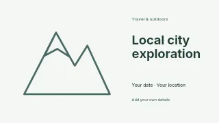 Local city exploration presentation cover template · Horizontal photo dialogue