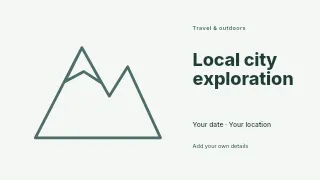 Local city exploration presentation cover template · Horizontal photo dialogue