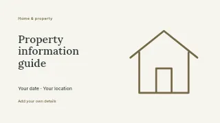 Property information guide presentation cover template · Horizontal photo dialogue