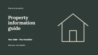 Property information guide presentation cover template · Horizontal photo dialogue