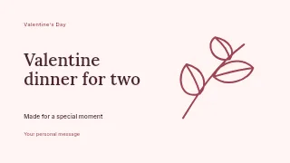 Valentine dinner for two presentation cover template · Horizontal photo dialogue