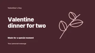 Valentine dinner for two presentation cover template · Horizontal photo dialogue