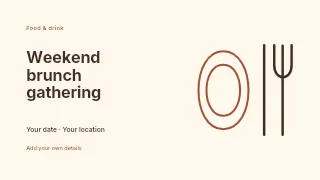 Weekend brunch gathering presentation cover template · Horizontal photo dialogue