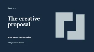 The Creative Proposal presentation cover template · Horizontal photo dialogue