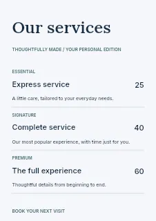 Independent business price list template · Structured price-lists