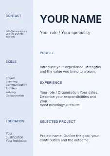 Creative coding workshop resume template · Structured resumes