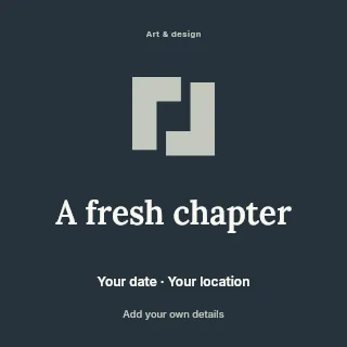 A Fresh Chapter social media post template · Illustrated folio