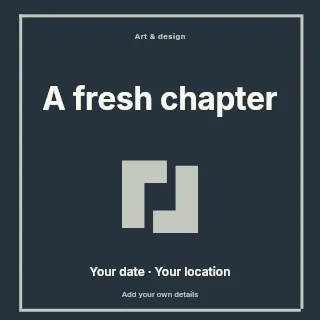 A Fresh Chapter social media post template · Framed editorial