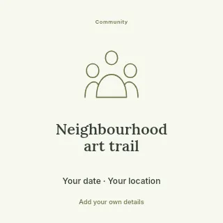 Neighbourhood art trail social media post template · Illustrated folio