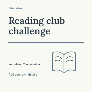 Reading club challenge social media post template · Typography & ornament