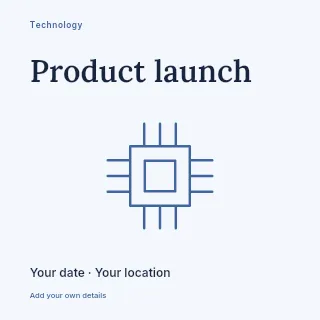 Product launch social media post template · Fine-line cover