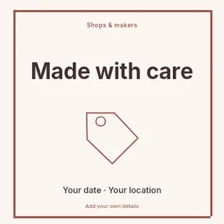 Made with Care social media post template · Framed editorial