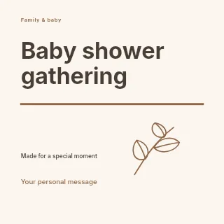 Baby shower gathering social media post template · Typography & ornament