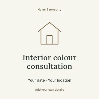 Interior colour consultation social media post template · Illustrated folio