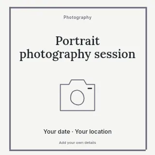 Portrait photography session social media post template · Framed editorial